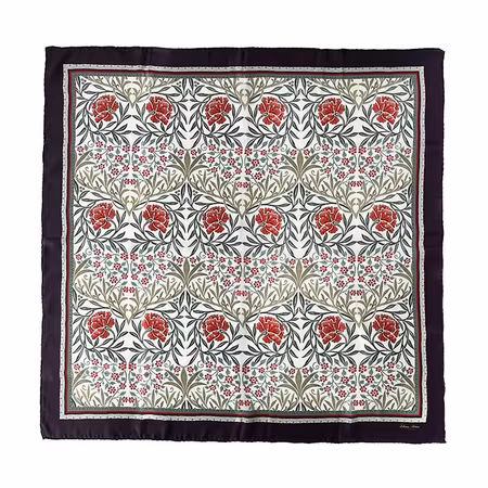 Silkeskjerf Oxford Red William Morris 50x50cm
