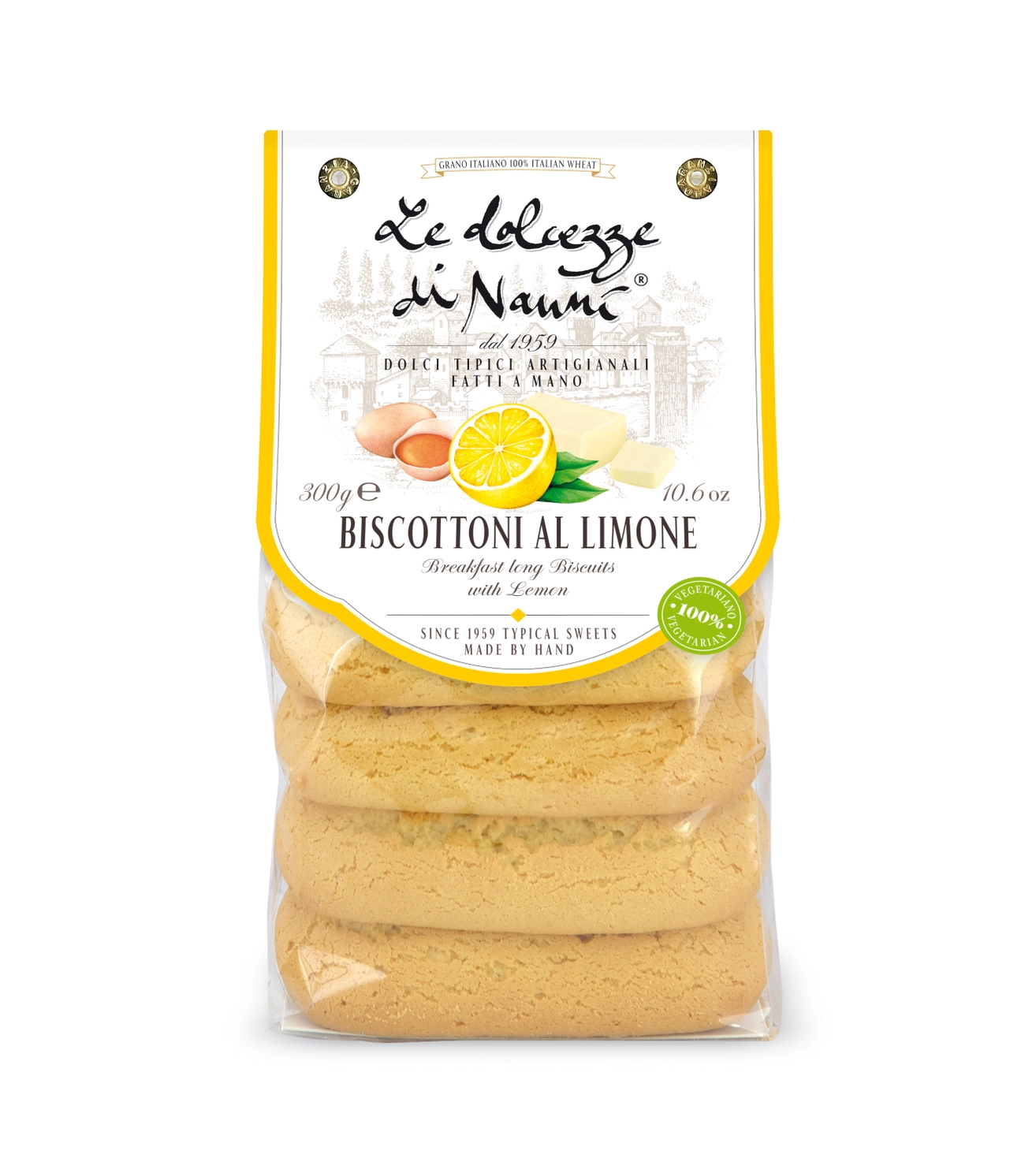 Biscottoni med sitron, håndlaget i Italia 300 gr