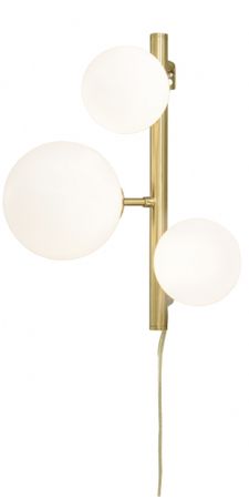 Atom vägglampa mässing/vit