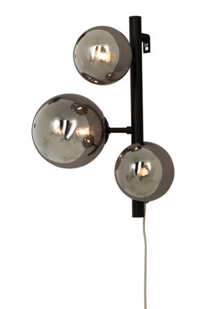 Atom vägglampa svart/rök