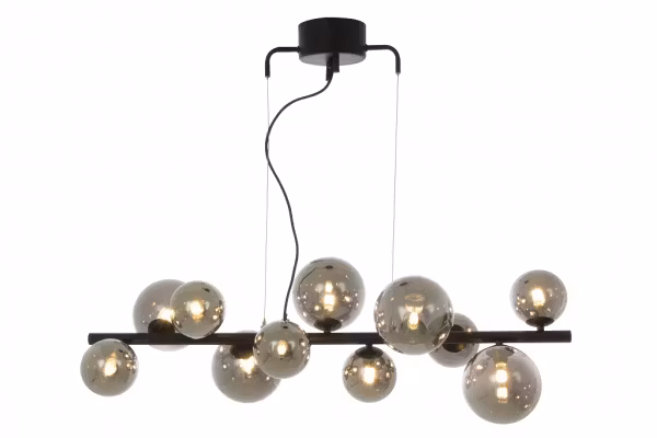 Atom taklampa svart/rök