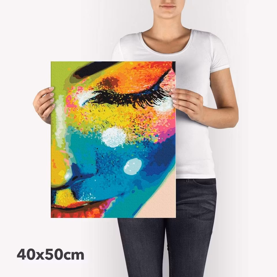 Måla efter nummer "Rainbow woman"