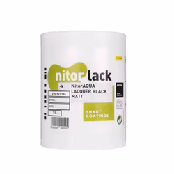 Nitor Aqua Lack - 1liter Svart Matt