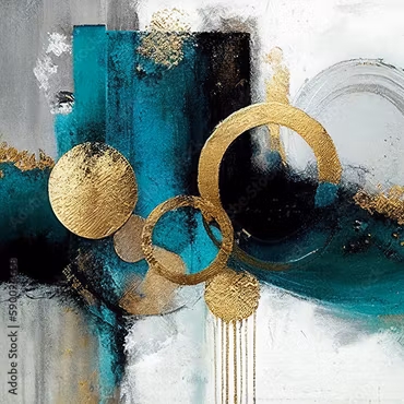 Abstrakt Guld 5 120cm*120cm