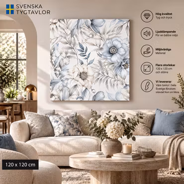 Vita blommor 6 120cm*120cm