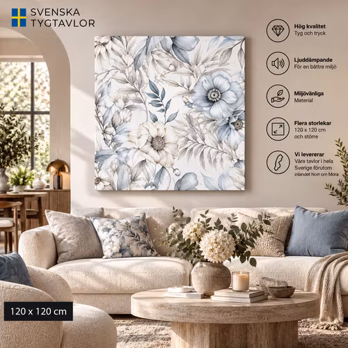 Vita blommor 6 120cm*120cm