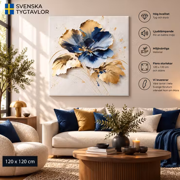 Blomma Guld 10 120cm*120cm