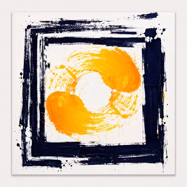 Abstrakt Gul/Svart 16 120cm*120cm