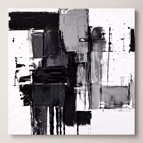 Svart & vit abstrakt 143 120cm*120cm