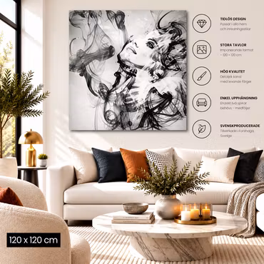 Svart vit kvinna 22 120cm*120cm