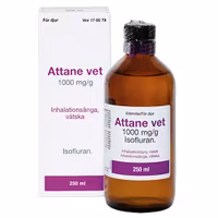 Attane vet (isofluran) 1000 mg/g 250 milliliter Inhalationsånga, vätska