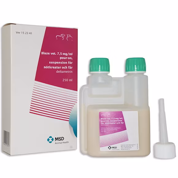 Blaze vet. 7,5 mg/ml 250 milliliter Pour-on, suspension