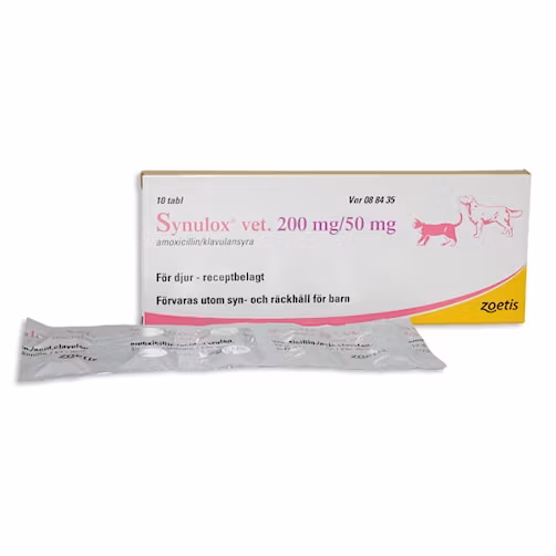 Synulox vet. 200 mg/50 mg 10 styck Tablett