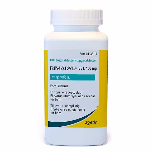 Rimadyl vet. 100 mg 100 styck Tuggtablett