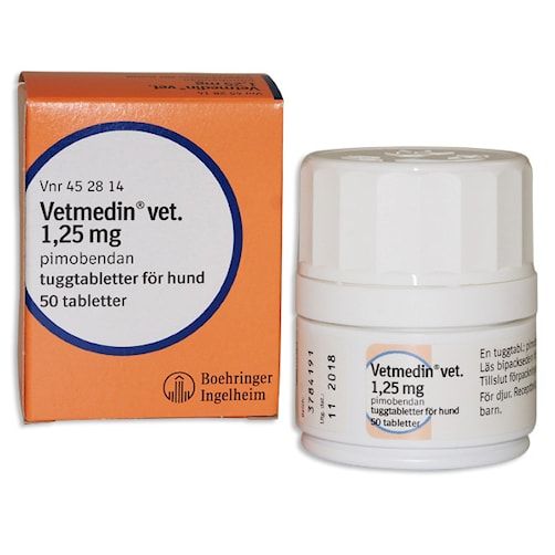 Vetmedin vet. 1,25 mg 10 x 10 tablett(er) Tuggtablett