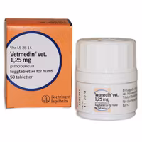 Vetmedin vet. 1,25 mg 10 x 10 tablett(er) Tuggtablett