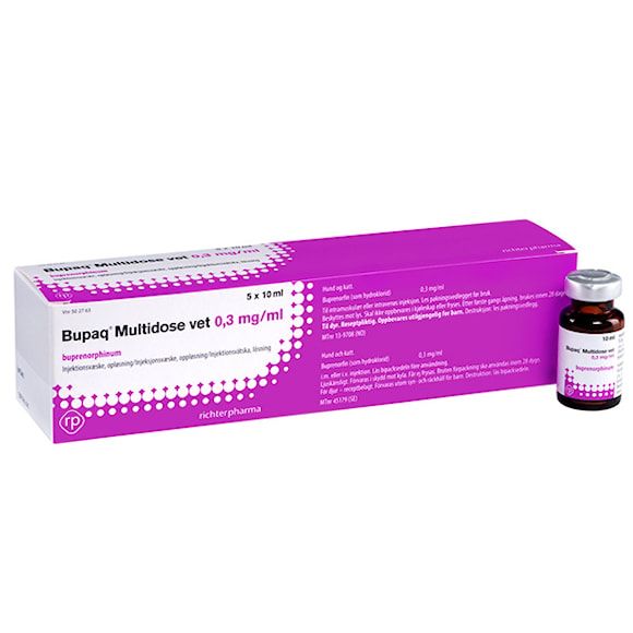 Bupaq Multidose vet 0,3 mg/ml 5 x 10 milliliter Injektionsvätska, lösning