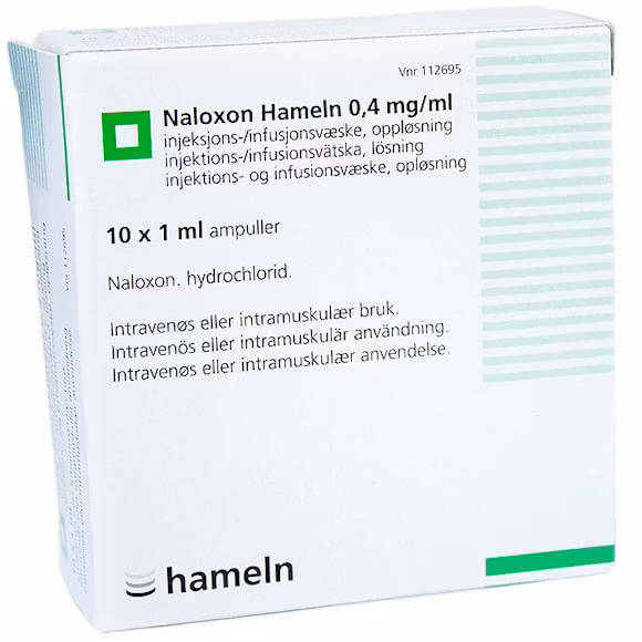 Naloxon Hameln 0,4 mg/ml 10 x 1 milliliter Injektions-/infusionsvätska, lösning