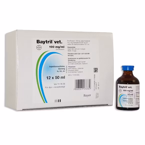 Baytril® vet. 100 mg/ml injektionsvätska 12 x 50 ml