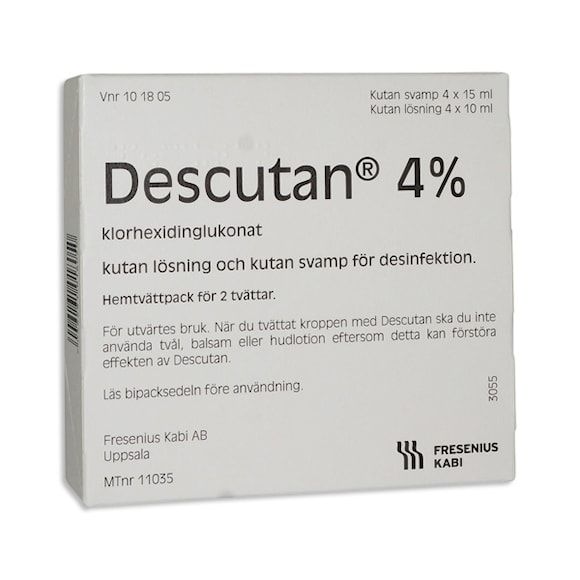 Descutan kutan lösning och medicinerad svamp 4 % 4 x 15 ml