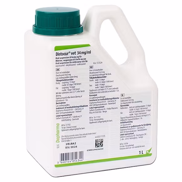 Distocur vet 34 mg/ml 1 liter
