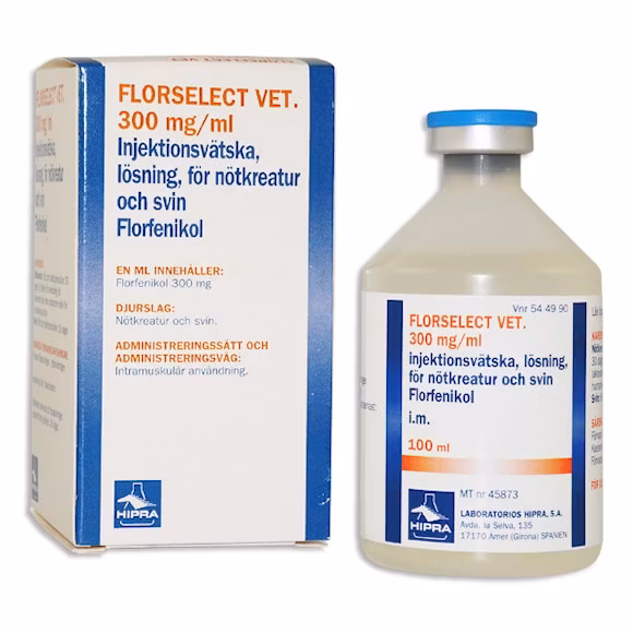 Florselect vet, inj-vätska, lösning 300 mg/ml, 100 milliliter