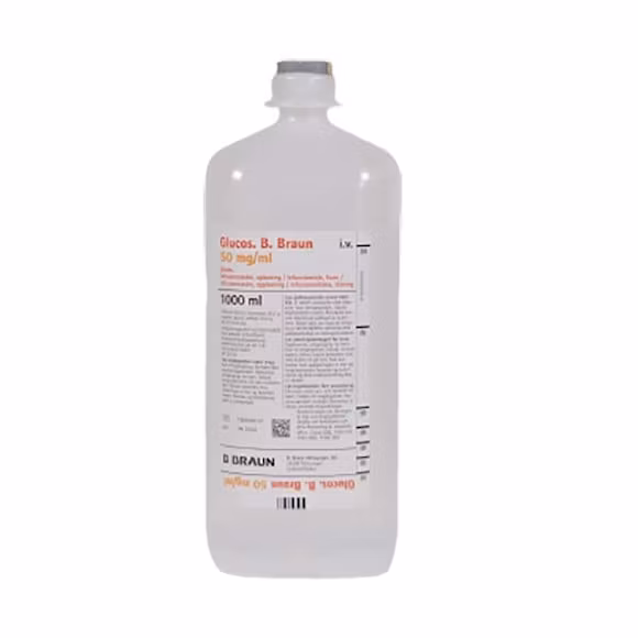 Glukos Braun 50 mg/ml buffrad, inf-vätska, lösning 50 mg/ml, 10 x 1000 milliliter