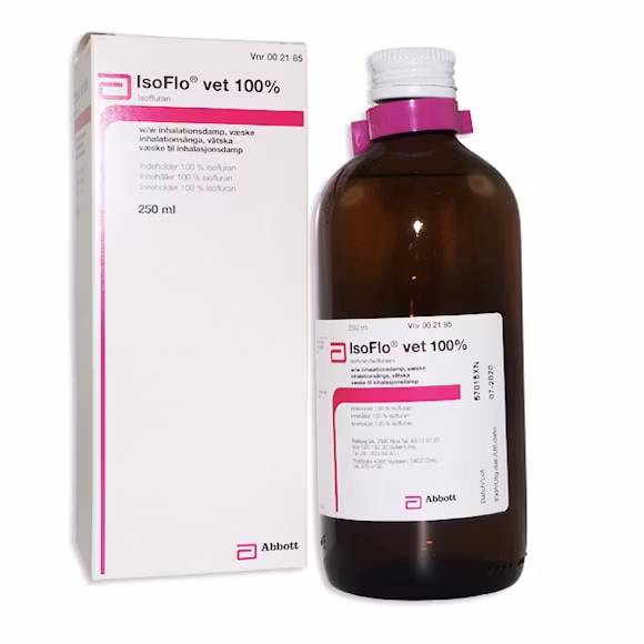 IsoFlo vet (isofluran), inhalationsånga, vätska 100 %, 250 milliliter