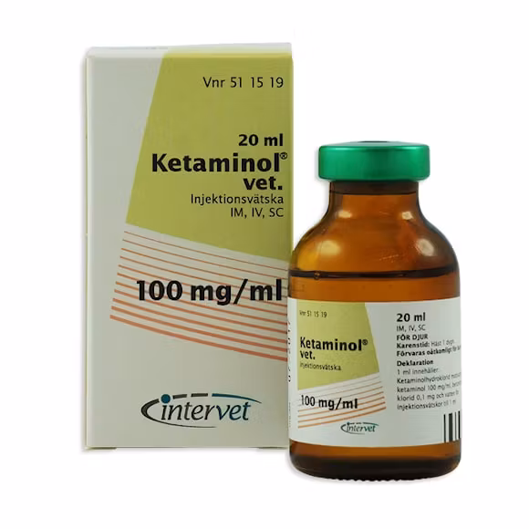 Ketaminol vet., inj-vätska, lösning 100 mg/ml, 20 milliliter