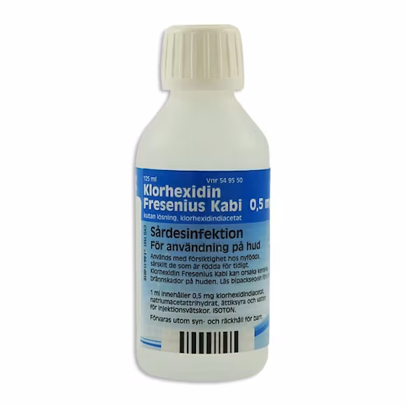 Klorhexidin Fresenius Kabi, kutan lösning 0,5 mg/ml, 125 milliliter