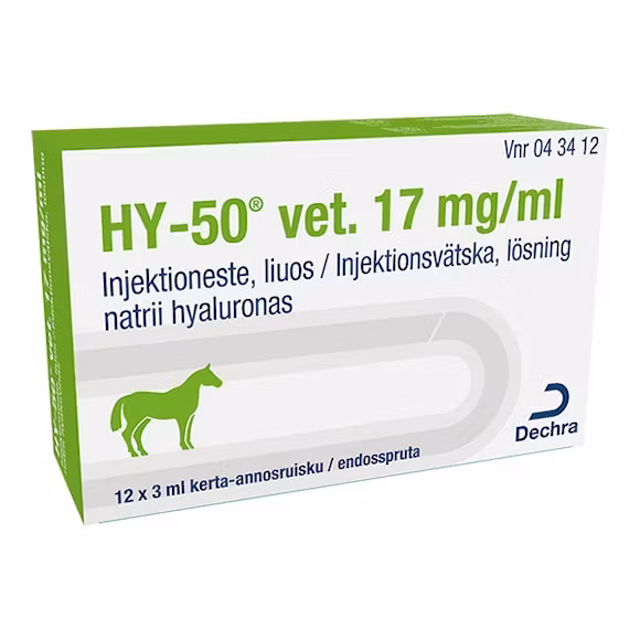 HY-50 Vet. Injektionsvätska, lösning 17 mg/ml 12 x 3 milliliter, Förfylld spruta