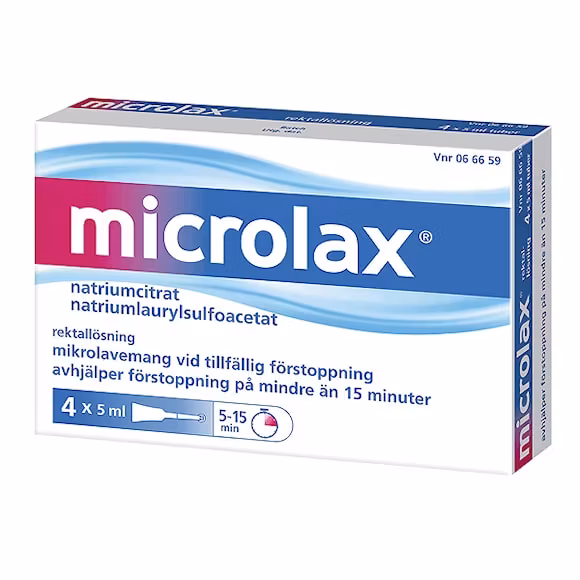 Microlax, rektallösning, 4 x 5 milliliter