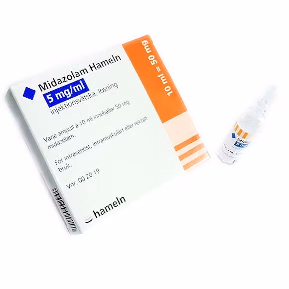 Midazolam Hameln, inj-/inf-vätska, lösning 5 mg/ml, 5 x 10 milliliter