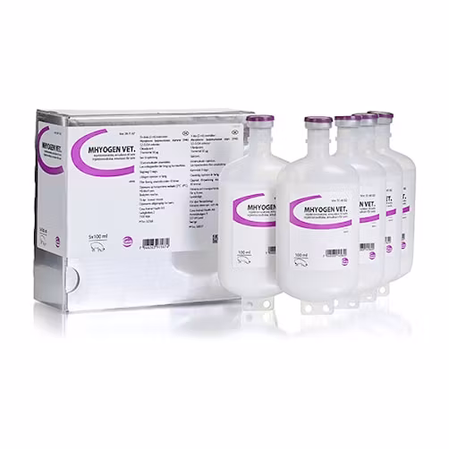 Mhyogen vet., injektionsvätska, emulsion, 5 x 100 milliliter