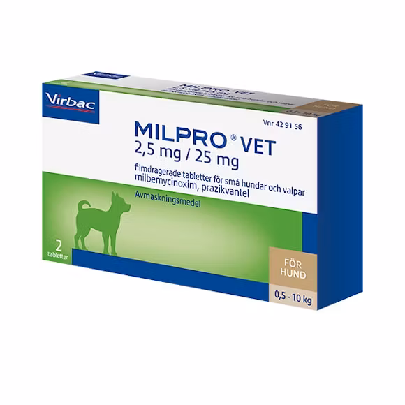 Milpro vet, filmdragerad tablett 16 mg/40 mg, 4 tablett(er)