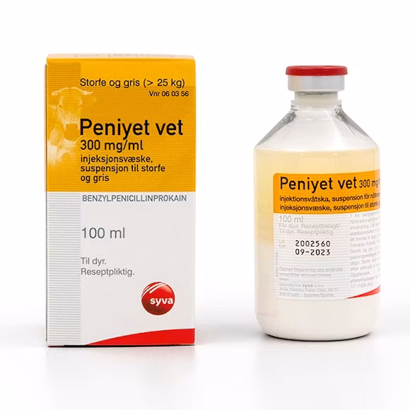 Peniyet vet, inj-vätska, suspension 300 mg/ml, 100 milliliter