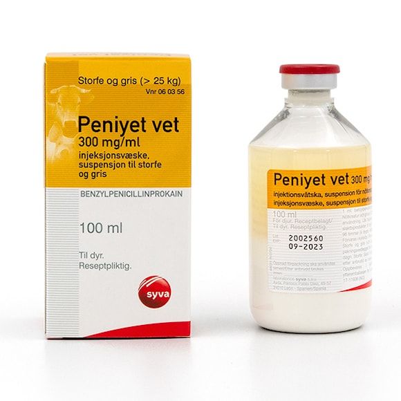 Peniyet vet, inj-vätska, suspension 300 mg/ml, 30 x 100 milliliter