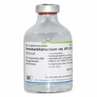 Pentobarbitalnatrium vet. APL, inj-vätska, lösning 60 mg/ml, 50 milliliter