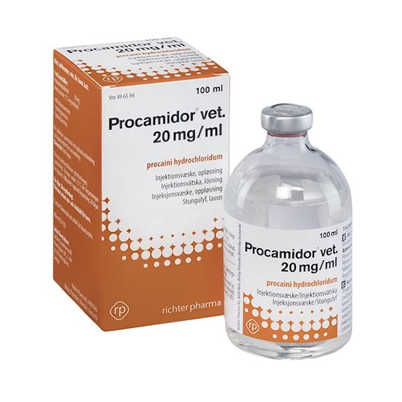 Procamidor vet., inj-vätska, lösning 20 mg/ml, 100 milliliter