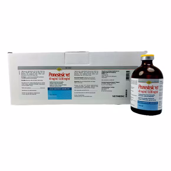 Pronestesic vet, inj-vätska, lösning 40 mg/ml + 0,036 mg/ml, 10 x 100 milliliter