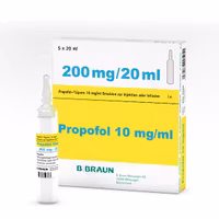 Propofol-Lipuro, injektionsvätska/infusionsvätska, emulsion 10 mg/ml, 5 x 20 milliliter