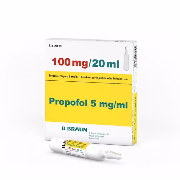 Propofol-Lipuro, injektionsvätska/infusionsvätska, emulsion 5 mg/ml, 5 x 20 milliliter