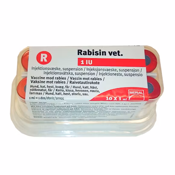 Rabisin vet., inj-vätska, suspension, 10 x 1 dos(er)