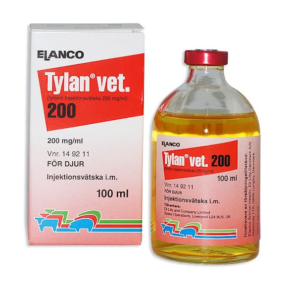 Tylan vet. 200 mg/ml 100 milliliter Injektionsvätska, lösning