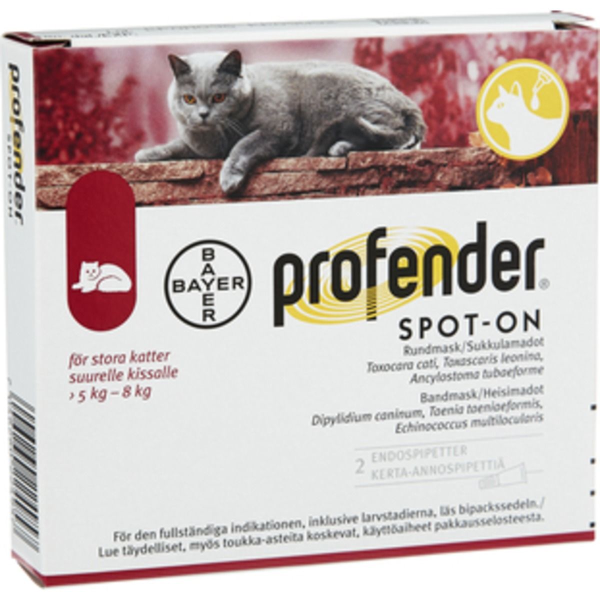 Profender, spot-on, lösning 24 mg/ 96 mg, 2 dos(er)