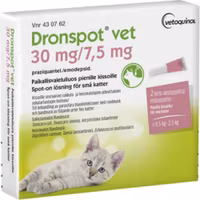 Dronspot vet 30 mg/ 7,5 mg för små katter, 2 st