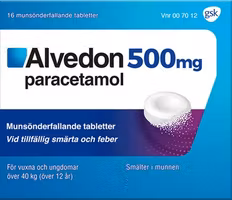 Alvedon 500 mg 16 styck Munsönderfallande tablett