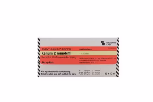 Addex-Kalium 2 mmol/ml 10 x 10 milliliter Koncentrat till infusionsvätska, lösni