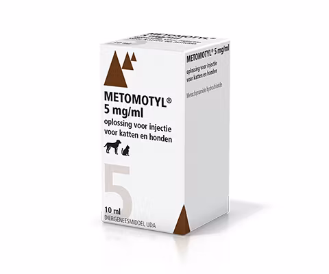 Metomotyl, inj-vätska, lösning 5 mg/ml, 10 milliliter