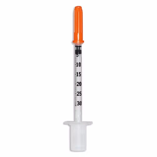 Insulinspruta 100IE 0,3 ml med fast kanyl 0,3x8 mm 100st